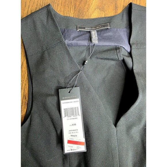 BCBGMAXAZRIA - Sleeveless Romper OPEN BACK- Black - XXS - NWT - Picture 8 of 16
